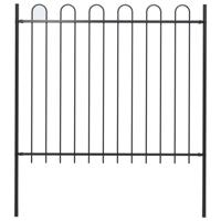 Tuinhek met ringtop staal 181x150 cm zwart - thumbnail