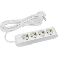 Decon Stekkerdoos met Verlengsnoer - 4 Stopcontacten. 5 Meter. Wit - thumbnail