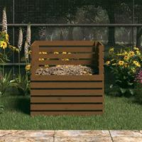VidaXL Compostbak 80x80x78 cm massief grenenhout honingbruin - thumbnail