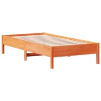 Bedframe zonder matras massief grenenhout wasbruin 75x190 cm - thumbnail