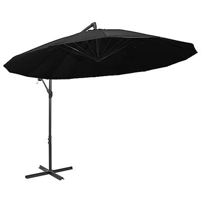 VidaXL Zweefparasol met aluminium paal 3 m zwart