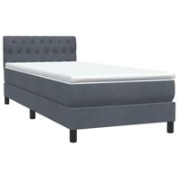 Boxspring met matras fluweel donkergrijs 100x210 cm - thumbnail