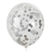Mega confetti ballon zilver 60cm House of Gia - thumbnail