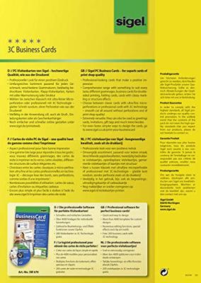 Sigel LP798 Bedrukbare visitekaarten, gladde kant 85 x 55 mm Helderwit 100 stuk(s) Papierformaat: DIN A4