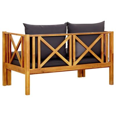 VidaXL Tuinbank 2-zits met kussens 122 cm massief acaciahout