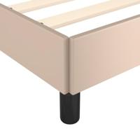 Bedframe met hoofdbord kunstleer cappuccinokleurig 200x200 cm - thumbnail