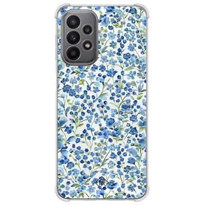 Samsung Galaxy A23 shockproof hoesje - Vintage blue floral Samsung Galaxy A23 shockproof hoesje - Vintage blue floral