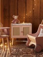 Luiertafel met riet en FSC¨-hout POƒSIE roze - thumbnail