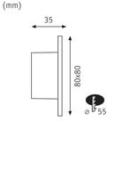 Paulmann 80004 Tsaro eckig 80x36mm 1W 80lm 230V 2700K Wandinbouwarmatuur LED 1 W Zwart (mat) - thumbnail