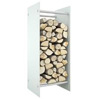 VidaXL Haardhoutrek 40x35x100 cm gehard glas wit - thumbnail