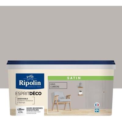 RIPOLIN All Pieces Muurverf - Satijn Lichtgrijs, 2,5L