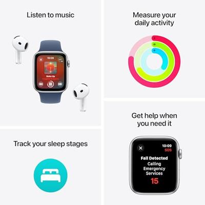 Apple Watch SE (2024) GPS 44 mm Aluminium kast Sport Loop Zeegroen