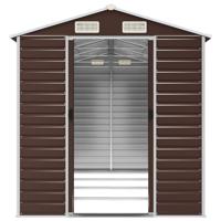 Tuinschuur 191x385x198 cm gegalvaniseerd staal bruin - thumbnail