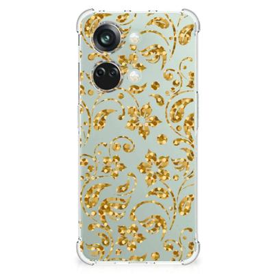 OnePlus Nord 3 Case Gouden Bloemen OnePlus Nord 3 Case Gouden Bloemen