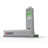 LINDY Sleutel voor USB-C-poort Lindy - Schloss für USB-C-Port - grün Set van 4 stuks Groen Sleutelslot Incl. 1 sleutel 40426 - thumbnail