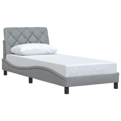 Bedframe zonder matras 90x190 cm stof lichtgrijs Bedframe zonder matras 90x190 cm stof lichtgrijs