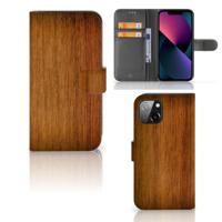 Apple iPhone 13 | Book Style Case | Donker Hout - thumbnail