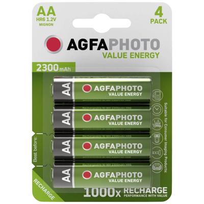 AgfaPhoto HR06 Oplaadbare AA batterij (penlite) NiMH 2300 mAh 1.2 V 4 stuk(s)