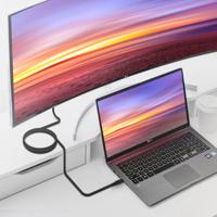 AISENS - A107-0706 - USB 3.2 Gen1 5Gbps 4K @60Hz 3A 60W E-Marker, Type USB-C/M-USB-C/M, zwart, 4.0M - thumbnail