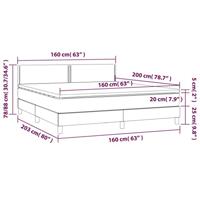 Boxspring met matras fluweel roze 160x200 cm - thumbnail