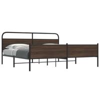 Bedframe zonder matras metaal bruin eikenkleur 180x200 cm - thumbnail