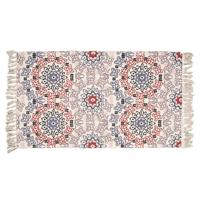 Clayre & Eef Vloerkleed 140x200 cm Blauw Rood Katoen Rechthoek Tapijt - thumbnail