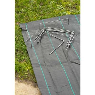 NATURE Set van 10 metalen clips voor bevestiging op de grond - Ø 4 mm / H 20 x 25 cm