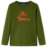 VidaXL Kindershirt met lange mouwen 104 donkerkakikleurig - thumbnail