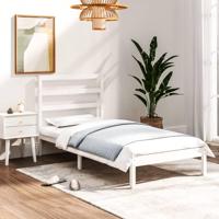 Bedframe massief hout wit 90x190 cm - thumbnail