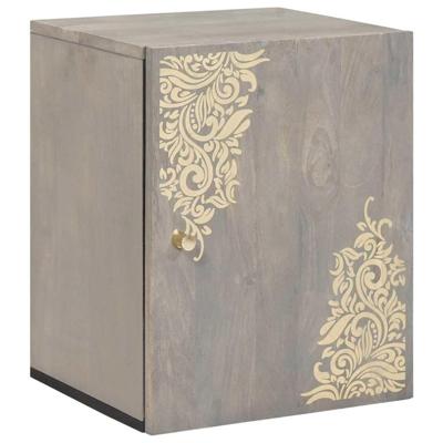 Badkamer wandkast Grijs 38 x 33 x 48 cm Massief mangohout