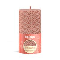 Bolsius Stompkaars Silhouette Misty Pink Met Print 130x68 Mm - thumbnail