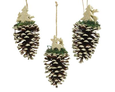 Dennenappel triplex d7h14 cm goud a3 Decoris - Decoris Dennenappel triplex d7h14 cm goud a3 Decoris - Decoris