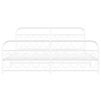 Bedframe met hoofd- en voeteneinde metaal wit 200x200 cm - thumbnail