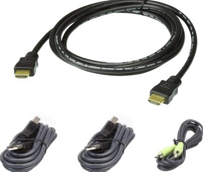 Aten 2L-7D02UHX4 toetsenbord-video-muis (kvm) kabel 1,8 m Zwart