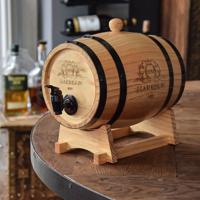 Mini Wijnvat met Kraantje - Wooden Barrel Dispenser - 3L - thumbnail