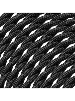 Light depot - Strijkijzersnoer 3-aderig gedraaid - per meter - zwart - Outlet