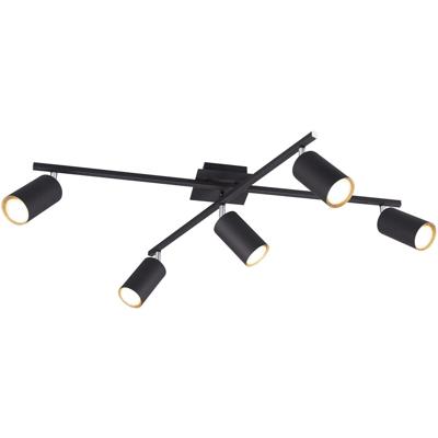 LED Plafondspot Rechthoekig 5-lichts Mat Zwart Aluminium GU10
