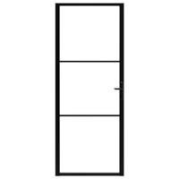 VidaXL Binnendeur 83x201,5 cm esg-glas en aluminium zwart - thumbnail