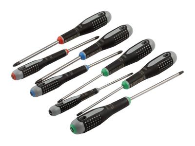Bahco Schroevendraaier ERGO™ | driecomponentengreep | gleuf | Phillips | Pozidriv | TORX® - 8 stuks - BE-9872