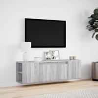 Tv-wandmeubel met LED-verlichting 135x31x39,5 cm grijs sonoma - thumbnail