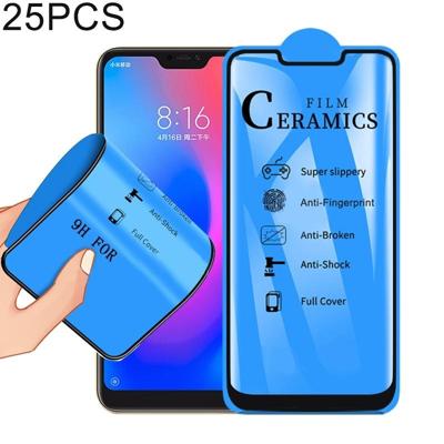 25 stuks 2.5 D volledige lijm volledige cover keramiek film voor Xiaomi Redmi 6 Pro/mi a2 Lite