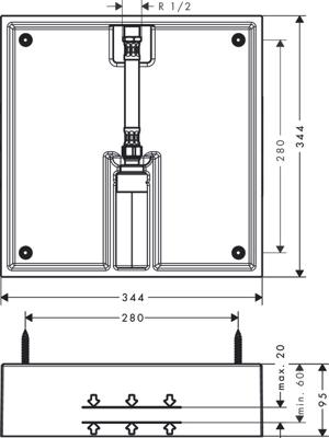 Hansgrohe Raindance E inbouwdeel voor hoofddouche 400/400 1jet Hansgrohe Raindance E inbouwdeel voor hoofddouche 400/400 1jet