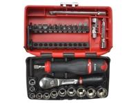 Facom compacte 1/4'' doppenset 12 kant met ratel met stofdichte kop - RL.NANO112 - thumbnail