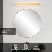 Lucide ALEXA - Wandlamp Badkamer - LED - 1x8W 3000K - IP44 - Mat Goud / Messing - thumbnail