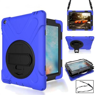 360 graden rotatie siliconen beschermhoes met houder en hand riem en lange riem voor iPad 6/iPad Air 2 (blauw) 360 graden rotatie siliconen beschermhoes met houder en hand riem en lange riem voor iPad 6/iPad Air 2 (blauw)