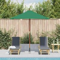 VidaXL Parasol met houten paal 150x200 cm groen - thumbnail