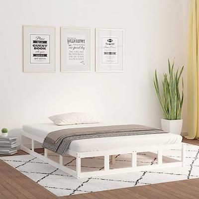 Bedframe massief hout wit 120x190 cm