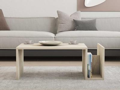 Salontafel - MEMO - Rechthoekig - Travertin marmer effect - 86,8 x 32,4 x 50 cm