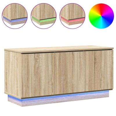 TV-meubel met LED Sonoma eiken 100 x 38 x 49 cm Bewerkt hout