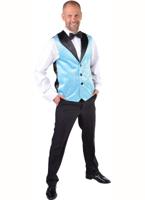 Gilet pailletten turquoise heren - thumbnail